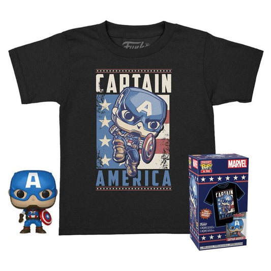 POP! Tee & pocket Φιγούρα Marvel Captain America (L) – Funko #63493